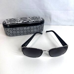 Brighton Sunglasses KISS Black Arms Jeweled Handmade USED Light Wear Aviator